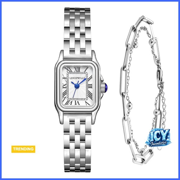 Stainless Steel Women\'s Watch with Vintage Rectangular Case Roman Dial main image 4